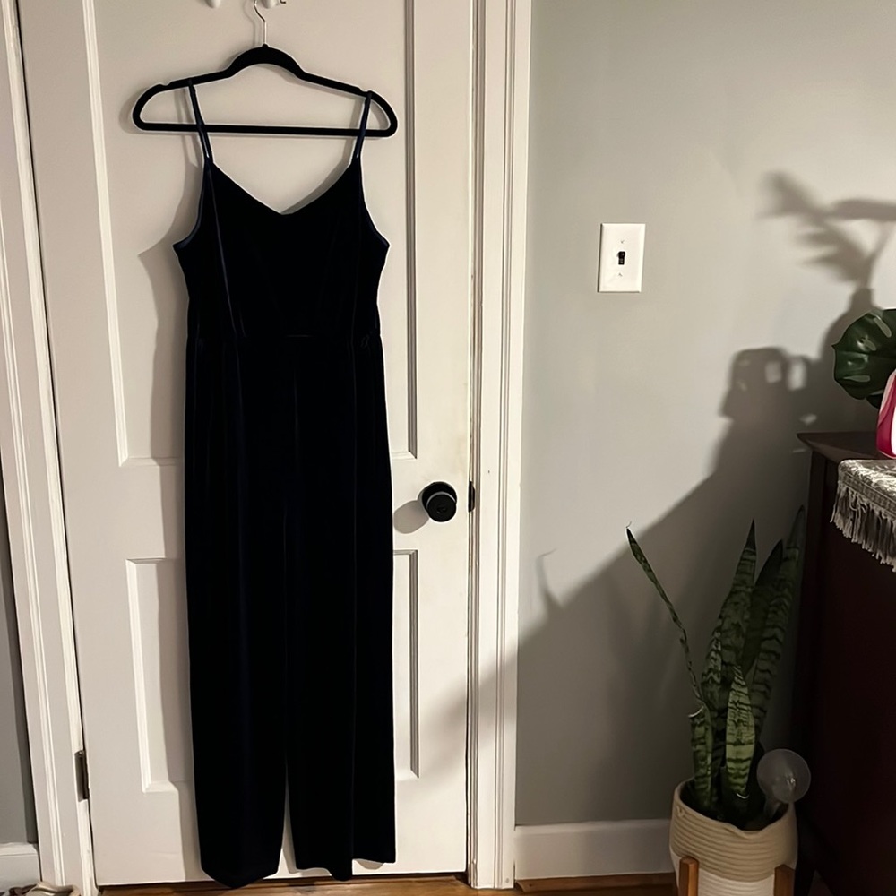 Blue velvet ModCloth jumpsuit